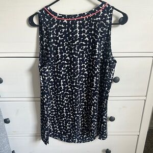 LOFT Black and White Sleeveless Blouse